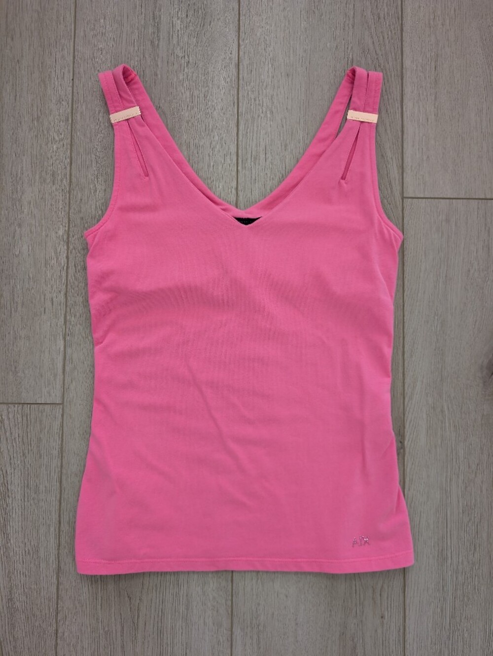 AX Armani Exchange Hot Pink Split Strap V-Neck Tank Top Vintage 2013